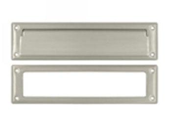 Mail Slot 13 1/8" with Interior Frame - Satin Nickel - New York Hardware Online
