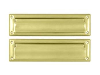 Mail Slot 13 1/8" with Interior Flap - Polished Brass - New York Hardware Online