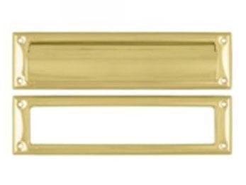 Mail Slot 8 7/8" with Interior Frame - PVD - Polished Brass - New York Hardware Online