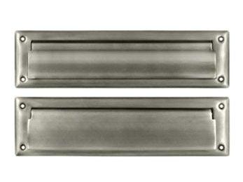 Mail Slot 8 7/8" with Interior Frame - Pewter - New York Hardware Online