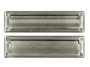 Mail Slot 8 7/8" with Back Plate - Pewter - New York Hardware Online