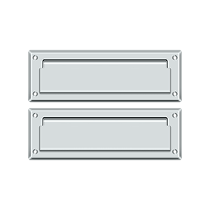 8-7/8" Mail Slot with Back Plate by Deltana -  - Polished Chrome - New York Hardware
