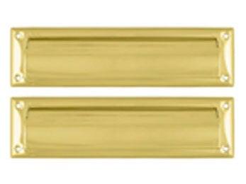 Mail Slot 8 7/8" with Back Plate - Polished Brass - New York Hardware Online