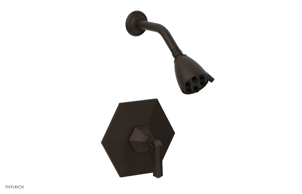 5" - Antique Bronze - LE VERRE & LA CROSSE Pressure Balance Shower Set - Lever Handle by Phylrich - New York Hardware