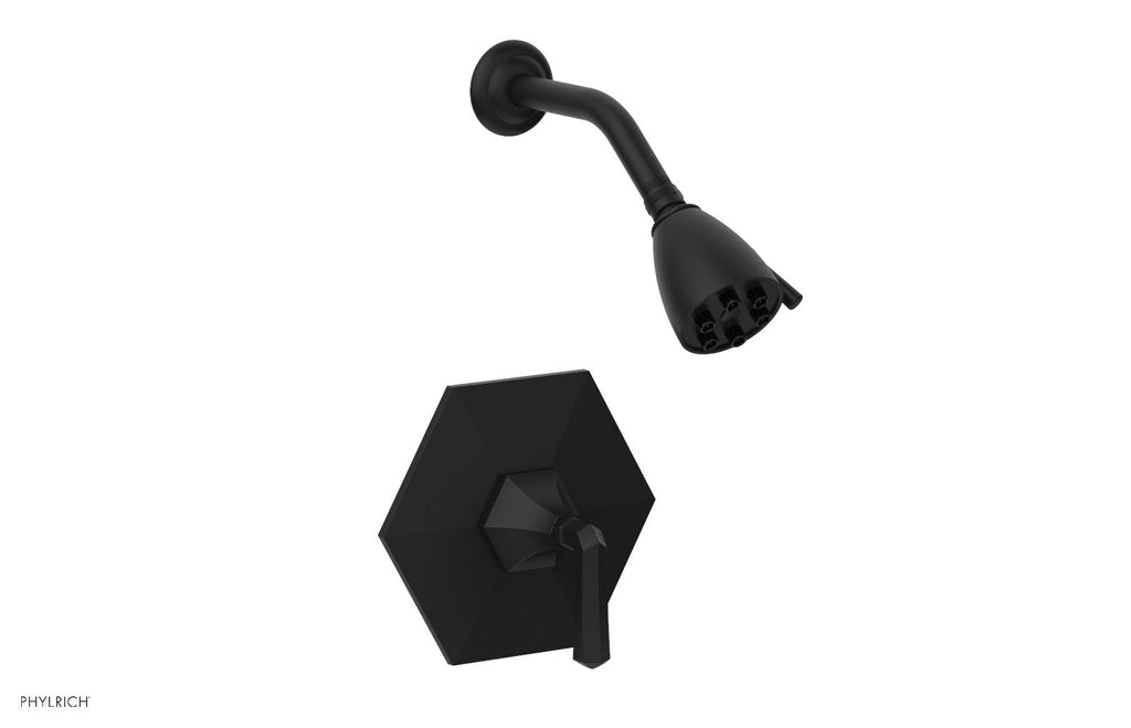 5" - Matte Black - LE VERRE & LA CROSSE Pressure Balance Shower Set - Lever Handle by Phylrich - New York Hardware