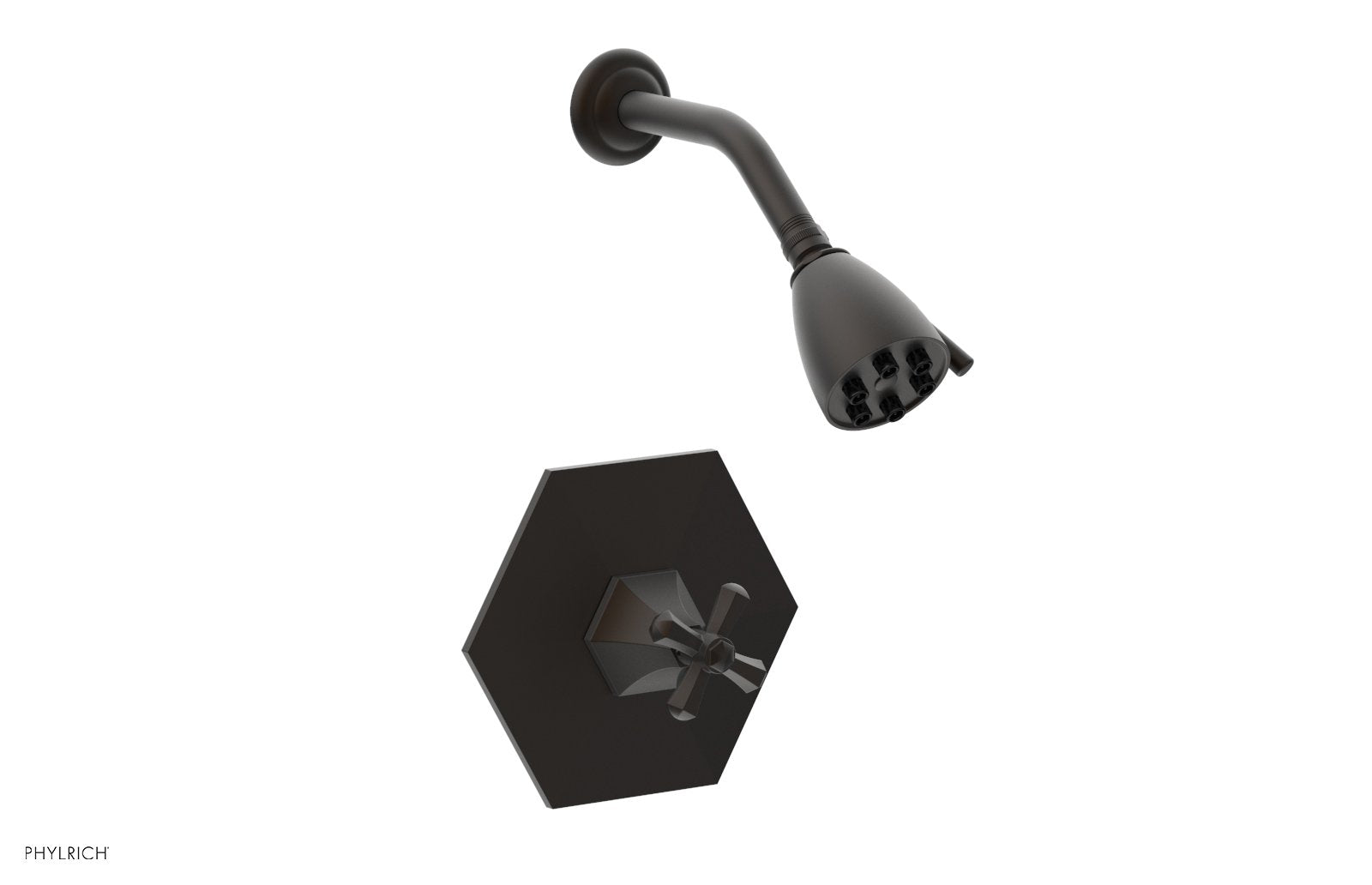 5" - Oil Rubbed Bronze - LE VERRE & LA CROSSE Pressure Balance Shower Set - Cross Handle by Phylrich - New York Hardware