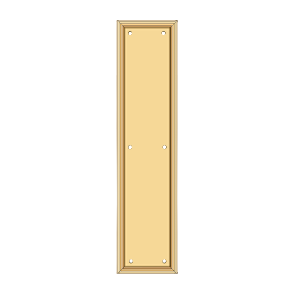 Brass Framed Push Plate HD by Deltana - 3-1/2" x 15" - PVD Polished Brass - New York Hardware