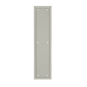 Brass Framed Push Plate HD by Deltana - 3-1/2" x 15" - Brushed Nickel - New York Hardware