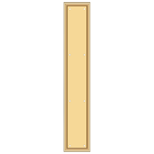 Brass Framed Push Plate HD by Deltana - 3-1/2" x 20" - PVD Polished Brass - New York Hardware