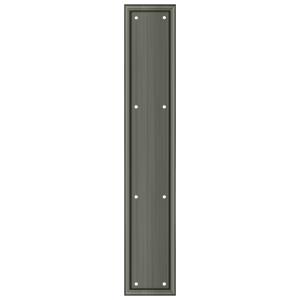 Brass Framed Push Plate HD by Deltana - 3-1/2" x 20" - Antique Nickel - New York Hardware
