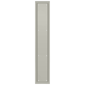 Brass Framed Push Plate HD by Deltana - 3-1/2" x 20" - Brushed Nickel - New York Hardware