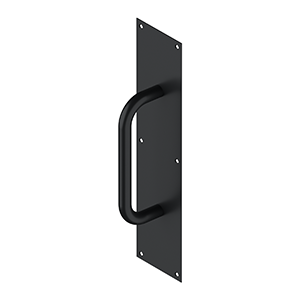 Steel Pull Plate with Handle by Deltana -  - Paint Black - New York Hardware