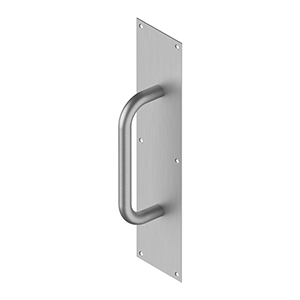 Steel Pull Plate with Handle by Deltana -  - Brushed Stainless - New York Hardware