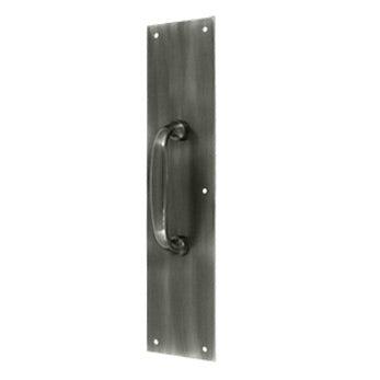 Push Plate w/ Handle 3 1/2"x 15 " - Handle 5 1/2" - Pewter - New York Hardware Online
