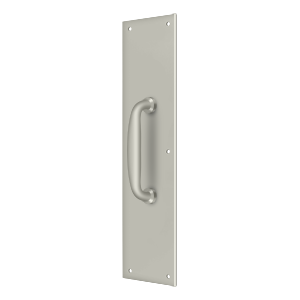 Brass Push Plate with Handle by Deltana -  - Brushed Nickel - New York Hardware