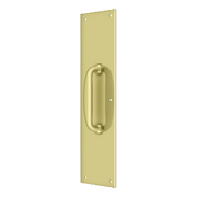 Brass Push Plate with Handle by Deltana -  - Polished Brass - New York Hardware
