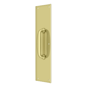 Brass Push Plate with Handle by Deltana -  - Polished Brass - New York Hardware