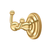 R-Series Double Robe Hook by Deltana -  - PVD Polished Brass - New York Hardware
