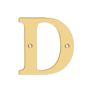Residential Letter D by Deltana -  - PVD Polished Brass - New York Hardware