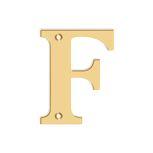 Residential Letter F by Deltana -  - PVD Polished Brass - New York Hardware