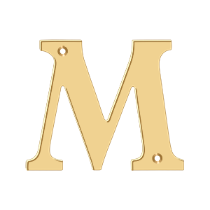 Residential Letter M by Deltana -  - PVD Polished Brass - New York Hardware