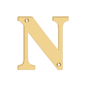 Residential Letter N by Deltana -  - PVD Polished Brass - New York Hardware