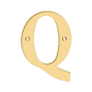Residential Letter Q by Deltana -  - PVD Polished Brass - New York Hardware