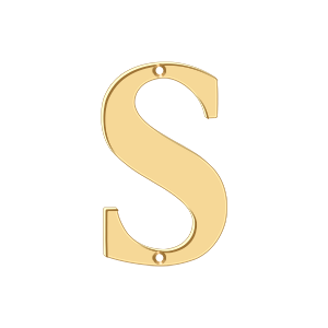 Residential Letter S by Deltana -  - PVD Polished Brass - New York Hardware