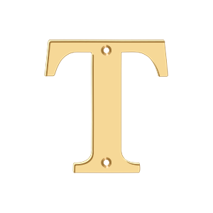Residential Letter T by Deltana -  - PVD Polished Brass - New York Hardware