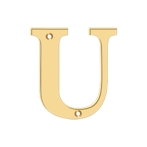 Residential Letter U by Deltana -  - PVD Polished Brass - New York Hardware