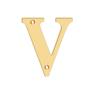 Residential Letter V by Deltana -  - PVD Polished Brass - New York Hardware