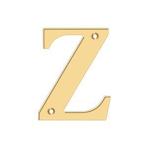 Residential Letter Z by Deltana -  - PVD Polished Brass - New York Hardware