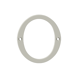 Home Accessories Solid Brass Numbers 0 by Deltana - 4" - Brushed Nickel - New York Hardware