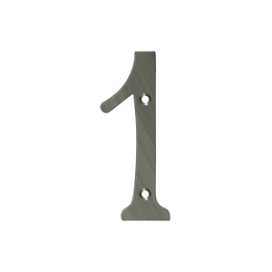 Home Accessories Solid Brass Numbers 1 by Deltana - 4" - Antique Nickel - New York Hardware