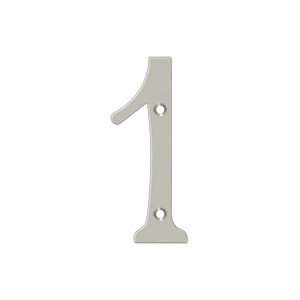 Home Accessories Solid Brass Numbers 1 by Deltana - 4" - Brushed Nickel - New York Hardware