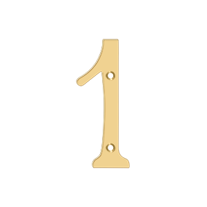 Home Accessories Solid Brass Numbers 1 by Deltana - 4" - PVD Polished Brass - New York Hardware