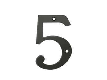 Solid Brass 4" Number #5 - Oil Rubbed Bronze - New York Hardware Online