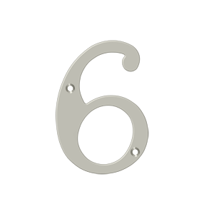 Home Accessories Solid Brass Numbers 6 by Deltana - 4" - Brushed Nickel - New York Hardware