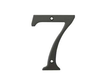 Solid Brass 4" Number #7 - Oil Rubbed Bronze - New York Hardware Online