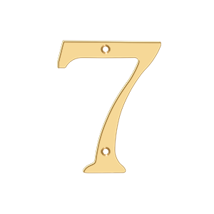 Home Accessories Solid Brass Numbers 7 by Deltana - 4" - PVD Polished Brass - New York Hardware