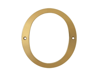 Solid Brass 6" Number #0 - PVD - Polished Brass - New York Hardware Online