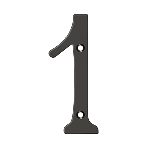 Home Accessories Solid Brass Numbers 1 by Deltana - 6" - Oil Rubbed Bronze - New York Hardware