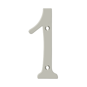 Home Accessories Solid Brass Numbers 1 by Deltana - 6" - Brushed Nickel - New York Hardware