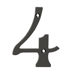 Home Accessories Solid Brass Numbers 4 by Deltana - 6" - Oil Rubbed Bronze - New York Hardware