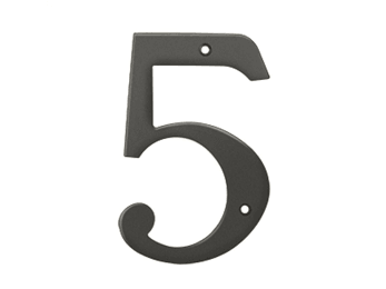 Solid Brass 6" Number #5 - Oil Rubbed Bronze - New York Hardware Online