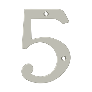 Home Accessories Solid Brass Numbers 5 by Deltana - 6" - Brushed Nickel - New York Hardware