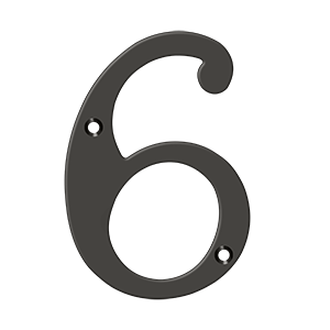 Home Accessories Solid Brass Numbers 6 by Deltana - 6" - Oil Rubbed Bronze - New York Hardware