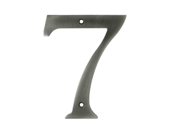 Solid Brass 6" Number #7 - Pewter - New York Hardware Online