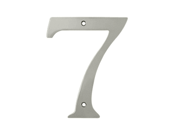 Solid Brass 6" Number #7 - Satin Nickel - New York Hardware Online