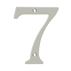 Home Accessories Solid Brass Numbers 7 by Deltana - 6" - Brushed Nickel - New York Hardware
